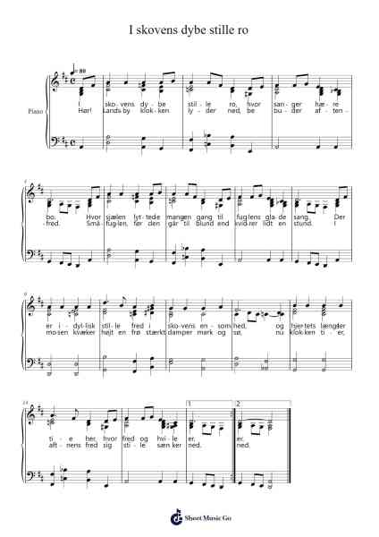 I skovens dybe stille ro Sheet Music by John Hørbye/NHØP/Kenny Drew-Arr.Poundpe