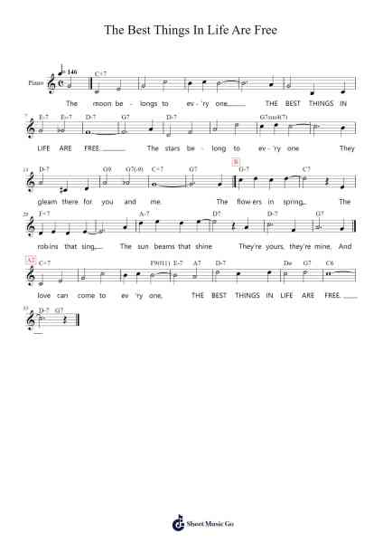 The Best Things In Life Are Free Sheet Music by B.G. DeSylva/Ray Henderson-Arr.Scottcy Bachfinn