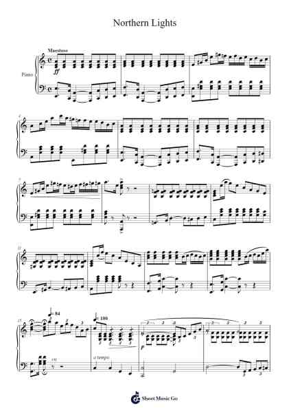Northern Lights (1919) Sheet Music by A. J. Weidt-Arr.Egcon Maxlie