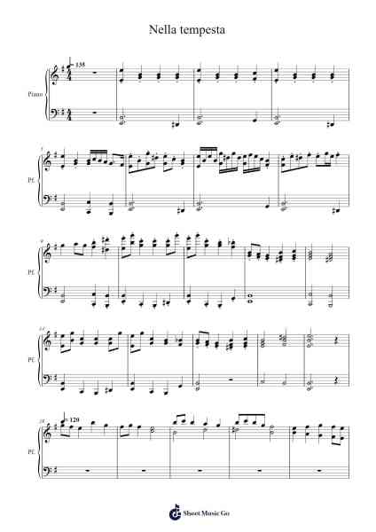 Nella tempesta Sheet Music by Omar Frigerio-Arr.Huxver Birdnee