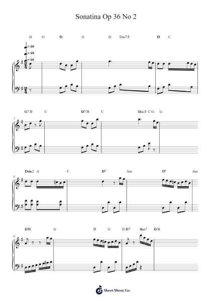 Sonatina in C Major, Op. 36 No. 2 Sheet Music by Muzio Clementi-Arr.Charnal Tayward