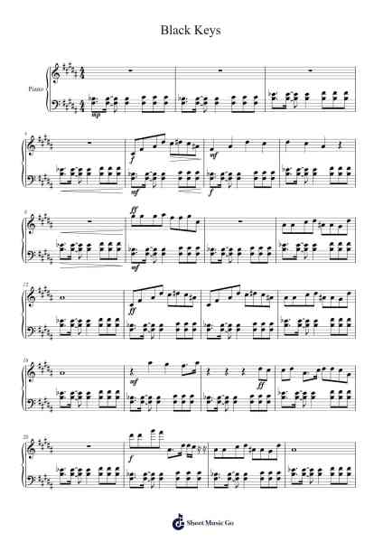 Black Keys Sheet Music by undefined-Arr.Gwenje Cookmike