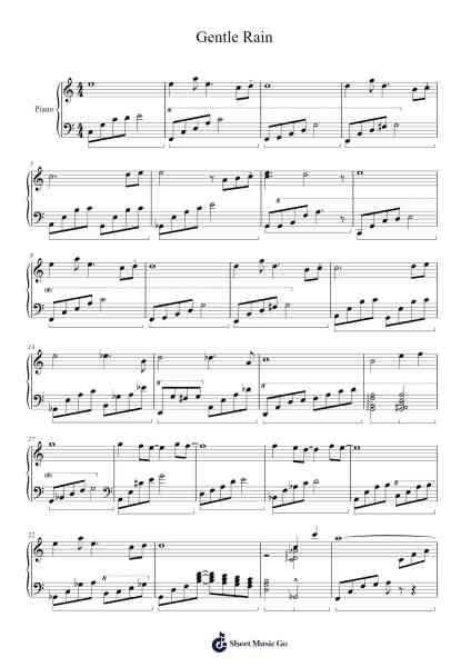 Gentle Rain Sheet Music by Komeiji Flandre-Arr.Chrismay Penniah