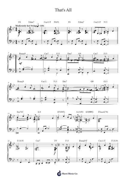 That's All Sheet Music by Bobby Darin-Arr.Betrae Rooqe