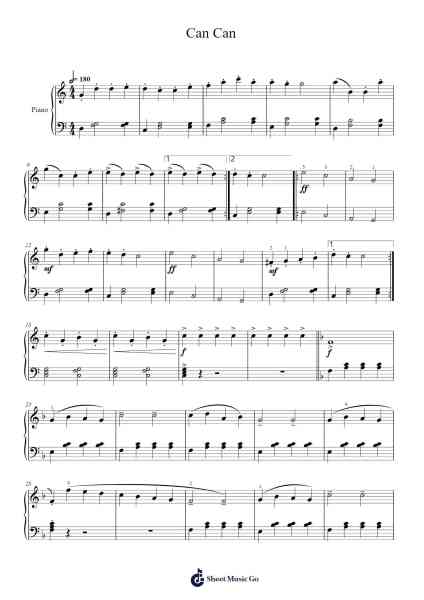 Can Can Sheet Music by Jacques Offenbach-Arr.Simpdre
