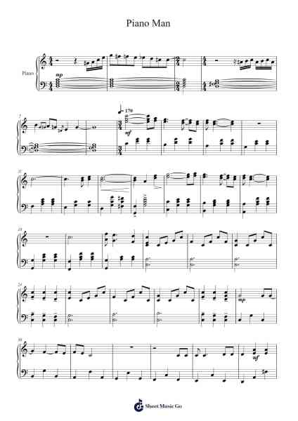 Piano Man 樂譜由 Billy Joel - 編曲 Fieldsid Zoecob