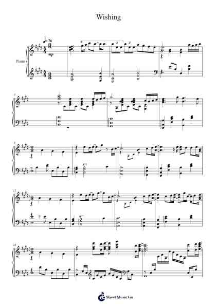 Wishing Sheet Music by Inori Minase-Arr.Golddon