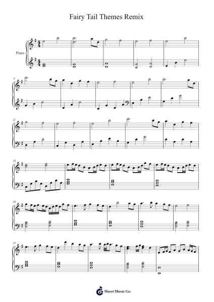 Fairy Tail Themes Remix Sheet Music by undefined-Arr.Louann Bonpe