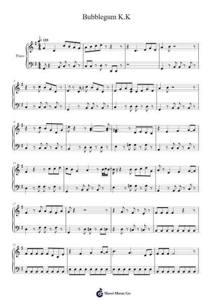 Bubblegum K.K Sheet Music by Kazumi Totaka/Atsuko Asahi-Arr.Odemick