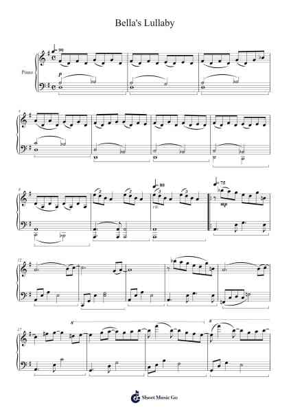 Bella's Lullaby Sheet Music by Carter Burwell-Arr.Duttledk Corh