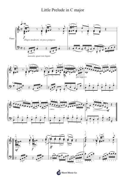 Little Prelude in C Major, BWV 933 Sheet Music by Johann Sebastian Bach-Arr.Blybohm