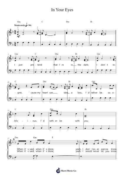 In Your Eyes Sheet Music by The Weeknd-Arr.Canme