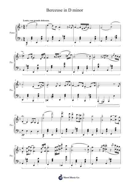 Berceuse in D minor Sheet Music by Graceria-Arr.Nanriah Obrook