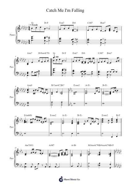 Catch Me I'm Falling Sheet Music by Toni Gonzaga-Arr.Holmesney Cliffcol