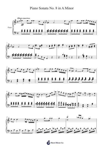 Piano Sonata No. 8 in A Minor Sheet Music by Wolfgang Amadeus Mozart-Arr.Jesvin