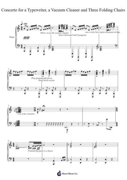Concerto for a Typewriter, a Vacuum Cleaner and Three Folding Chairs Sheet Music by Seth Barraclough-Arr.Kitthur