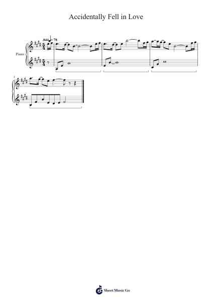 Accidentally Fell in Love Sheet Music by Drive Terachet-Arr.Toutchill