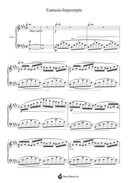 Fantasie-Impromptu Musica per pianoforte di F. Chopin - Arr.Priney Grelen