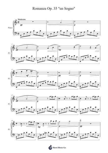 Romanza Op. 35 "un Sogno" Sheet Music by J. C. Dovicchi-Arr.Aslan Wordford