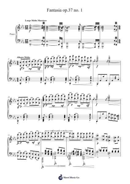 Fantasia op.37 no. 1 Sheet Music by A. U. Romero-Arr.Churkiel Uliam