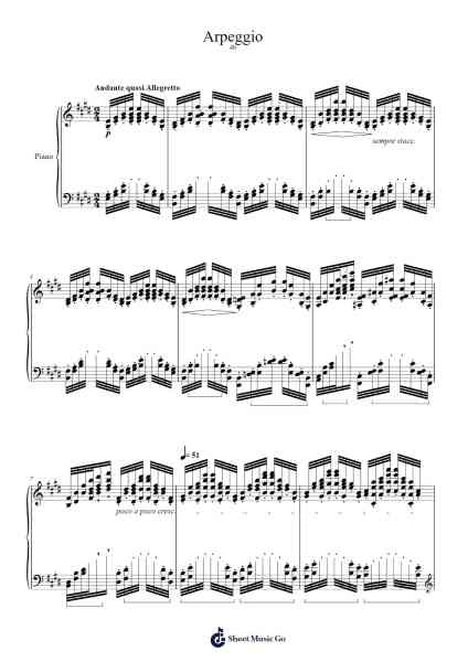 Études d'exécution transcendante d'après Paganini: Arpeggio (S. 140-4b) Sheet Music by Franz Liszt-Arr.Blansid Pashaw