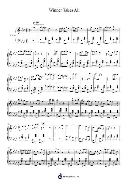 Winner Takes All Sheet Music by Twainlance-Arr.Bridmay