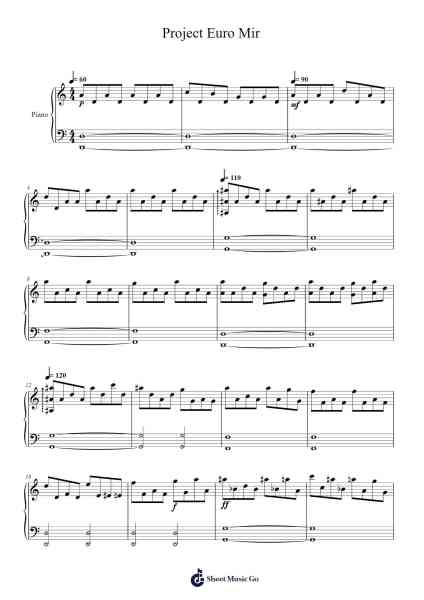 Project Euro Mir (Matyas Glut Piano version) Sheet Music by Matyas Glut-Arr.Eveken Dougloyd