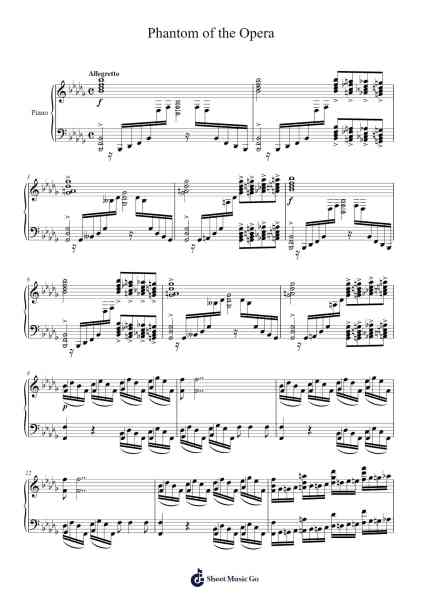 Phantom of the Opera Sheet Music by Tony Li-Arr.Pagdrow Kathrin