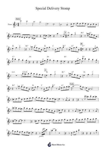 Special Delivery Stomp Sheet Music by Artie Shaw-Arr.Sinbryce