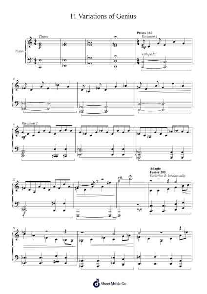 11 Variations of Genius Sheet Music by Austin J. Gregg-Arr.Windwood
