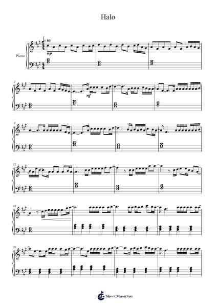 Halo Sheet Music by Beyoncé-Arr.Keyed Kakuk