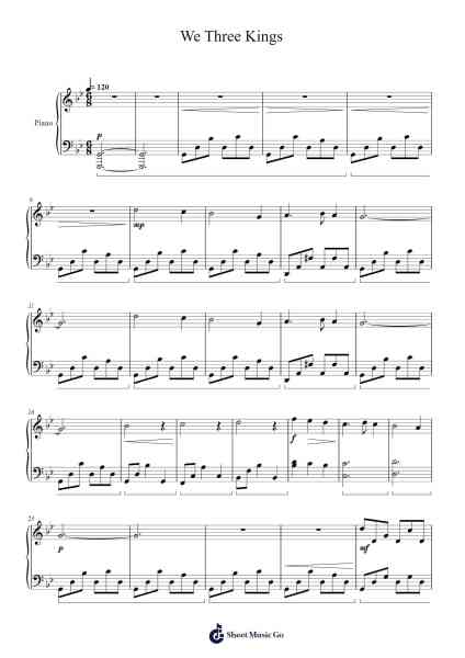 We Three Kings Sheet Music by John Henry Hopkins Jr.-Arr.Yerleen Virdean