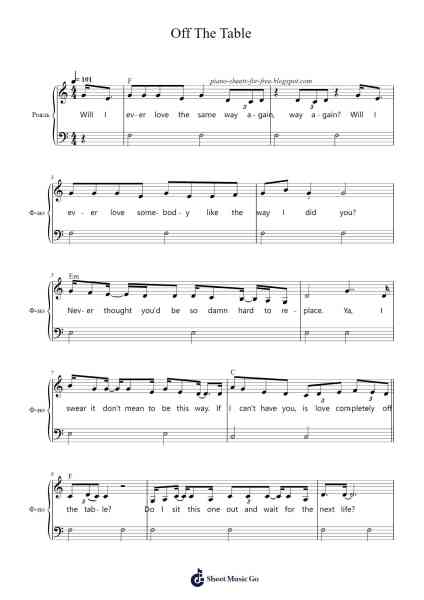 Off The Table Sheet Music by Ariana Grande/The Weeknd-Arr.Janedo
