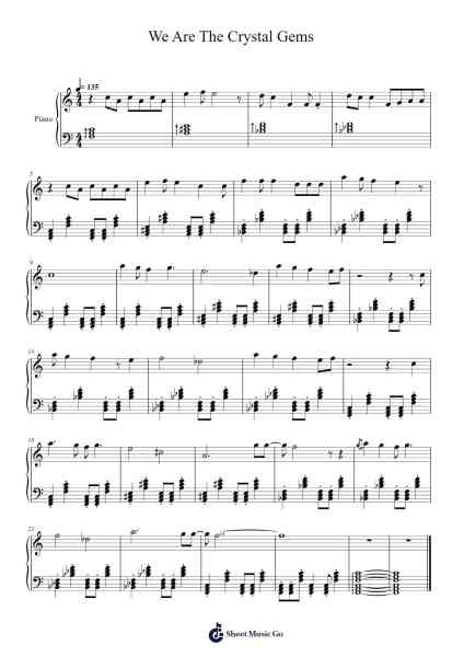 We Are The Crystal Gems Sheet Music by Rebecca Sugar-Arr.Jannuel Graceche
