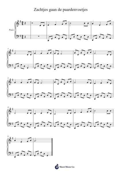 Zachtjes gaan de paardenvoetjes Sheet Music by undefined-Arr.Corrie