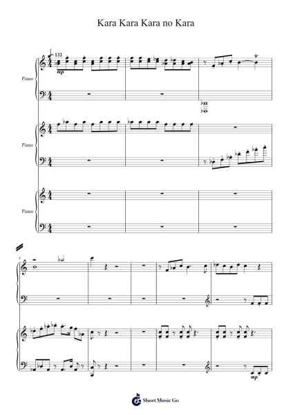 Kara Kara Kara no Kara Sheet Music by Kikuo-Arr.Consclife Gosden