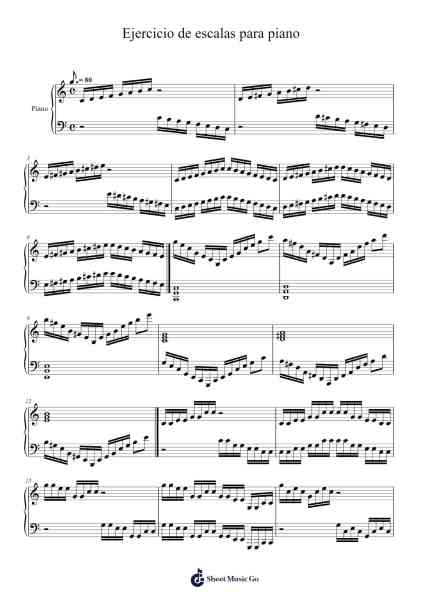 Ejercicio de escalas para piano Sheet Music by undefined-Arr.Francesphrey Faholmes