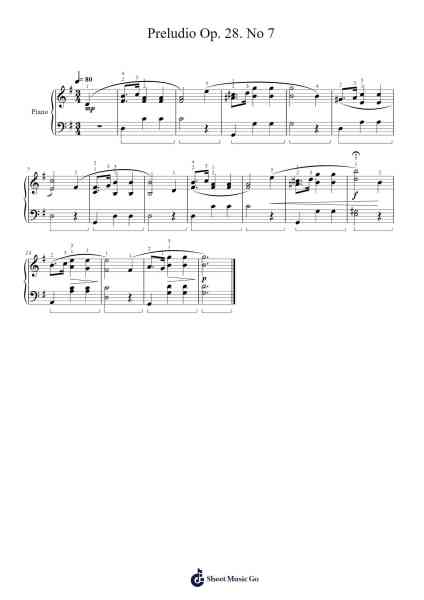 Preludio Op. 28. No 7 Sheet Music by Frederic Chopin-Arr.Lowell