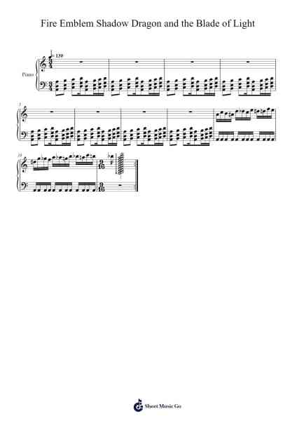 Fire Emblem Shadow Dragon and the Blade of Light Sheet Music by Yuka Tsujiyoko-Arr.Chesria