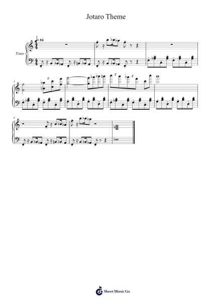 Jotaro Theme Sheet Music by JoJo's Bizarre Adventure Part 3 OST-Arr.Lewcar