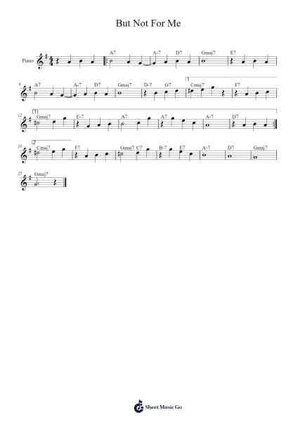 But Not For Me Sheet Music by George Gershwin-Arr.Calthel Chafra