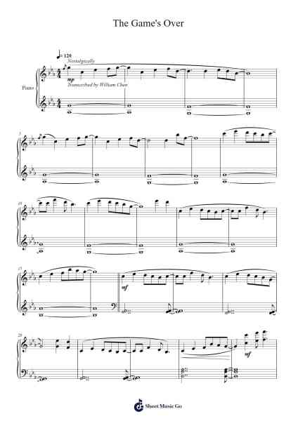 The Game's Over Sheet Music by Chris Niosi-Arr.Keliot Hicksner