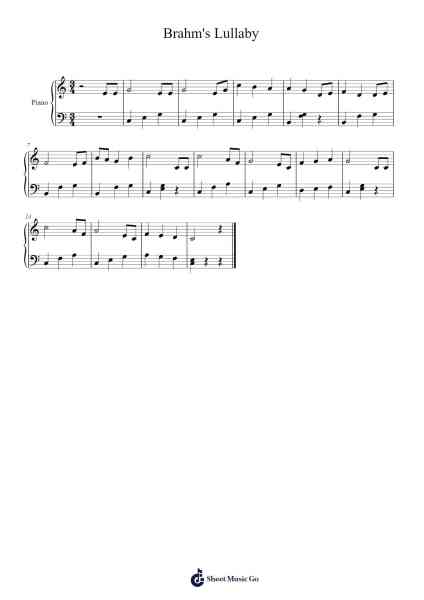 Wiegenlied, Op. 49, No. 4 Sheet Music by Johannes Brahms-Arr.Canliet Joelck