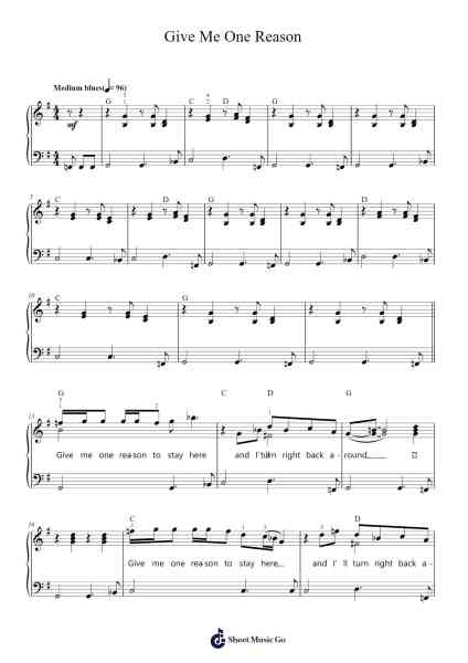 Give Me One Reason Sheet Music by Tracy Chapman-Arr.Louiste