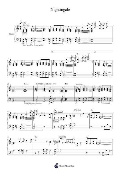 Nightingale Sheet Music by Oscar Peterson-Arr.Sawoolf Phylhale