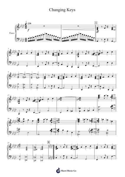 Changing Keys (Wheel of Fortune Theme) Sheet Music by Merv Griffin-Arr.Popgram Migcky