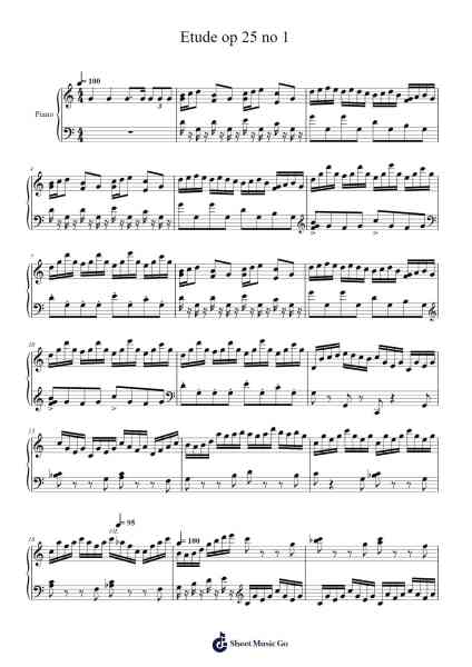 Etude op 25 no 1 Sheet Music by Li Yang Yang-Arr.Atnon Kimrene