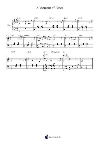 A Moment of Peace Sheet Music by Tomohito Nishiura-Arr.Crichriet Hawreen