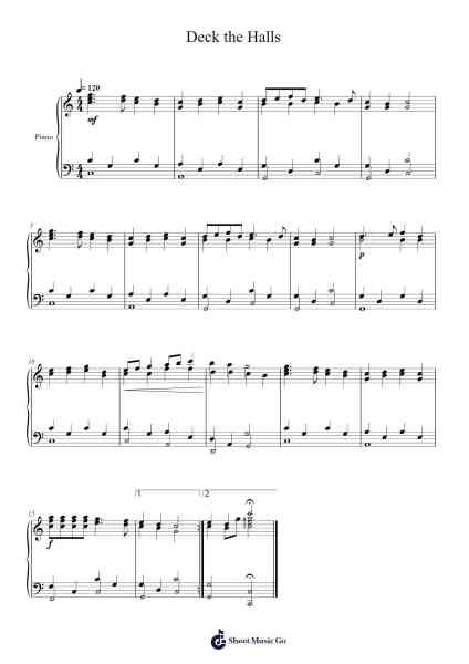 Deck the Halls Sheet Music by Leihue-Arr.Steyule Lanceac