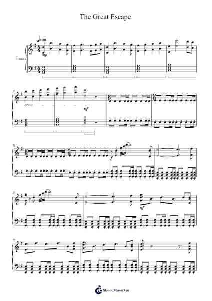 The Great Escape Sheet Music by Woodkid-Arr.Pearghes Feltle